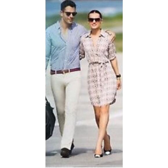 CAbi 784 Colony Club Button Down Black Pale Pink ButtonUp Shirtdress size Medium - Picture 3 of 8